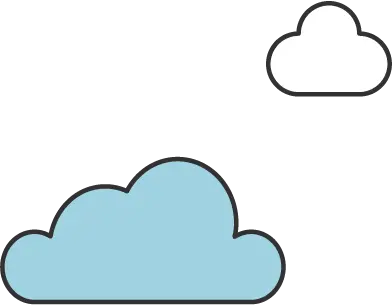 水色と白の雲が浮かぶイラスト